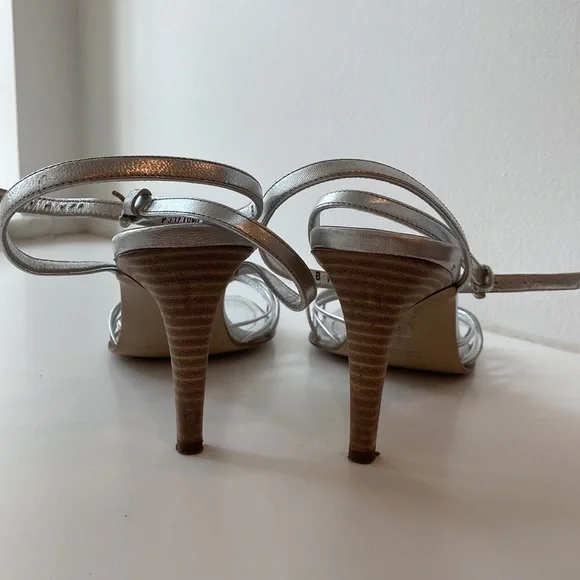 COACH Silver Strap stacked Heel Sandals - Picture 3 of 10
